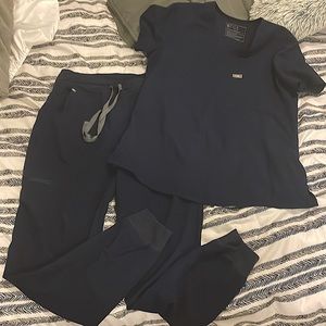 set of all small Figs jogger scrubs